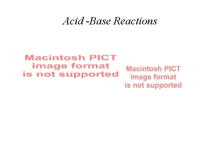 Acid -Base Reactions 