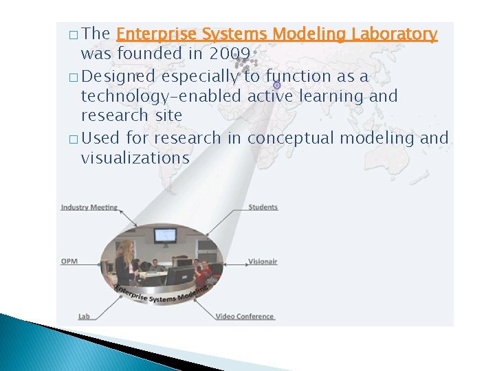 � The Enterprise Systems Modeling Laboratory was founded in 2009 � Designed especially to � The Enterprise Systems Modeling Laboratory was founded in 2009 � Designed especially to