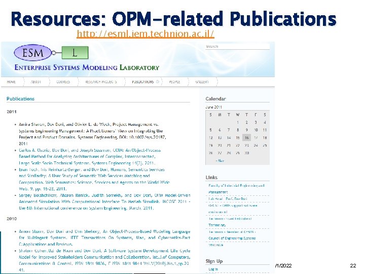 Resources: OPM-related Publications http: //esml. iem. technion. ac. il/ 2/1/2022 22 Resources: OPM-related Publications http: //esml. iem. technion. ac. il/ 2/1/2022 22