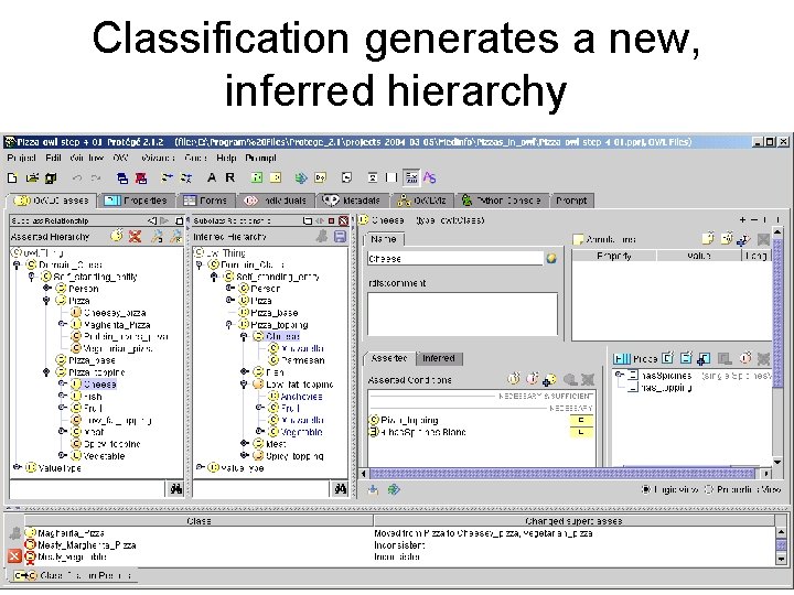 Classification generates a new, inferred hierarchy 