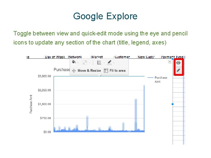 Google Explore Toggle between view and quick-edit mode using the eye and pencil icons Google Explore Toggle between view and quick-edit mode using the eye and pencil icons