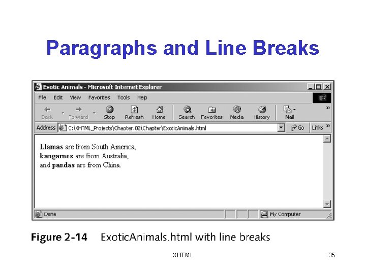 Paragraphs and Line Breaks XHTML 35 