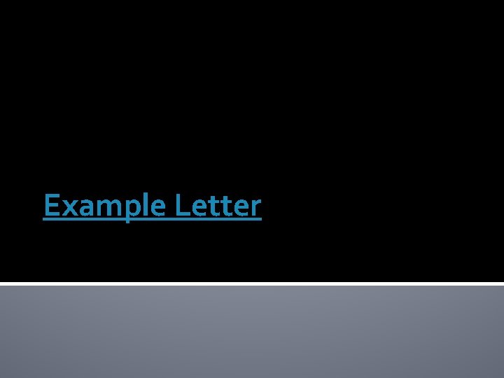 Example Letter 