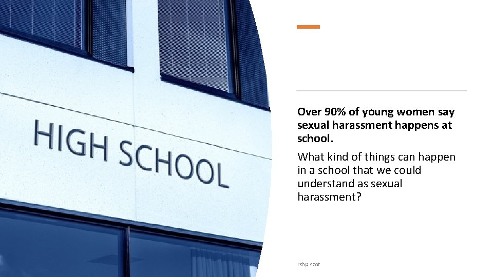 Over 90% of young women say sexual harassment happens at school. What kind of