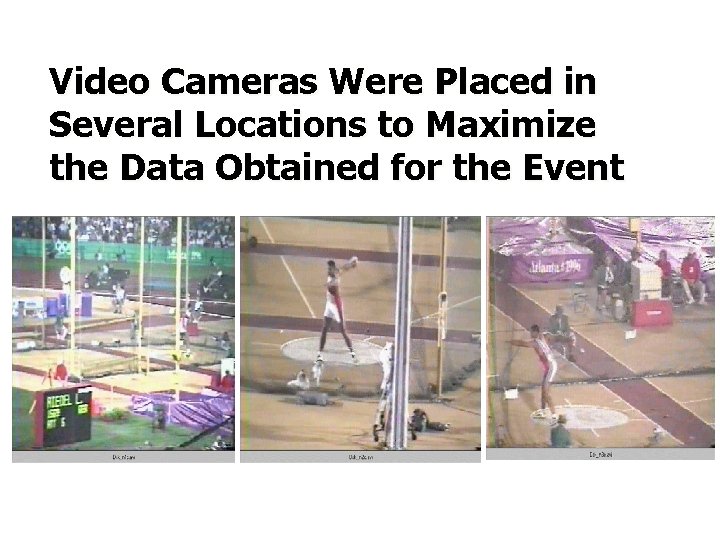 Video Cameras Were Placed in Several Locations to Maximize the Data Obtained for the