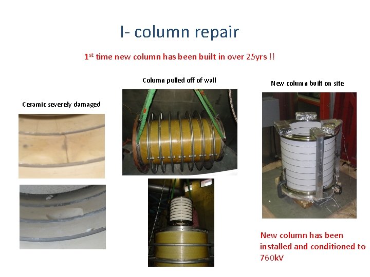 I- column repair 1 st time new column has been built in over 25