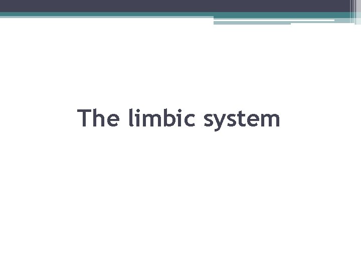 The limbic system 