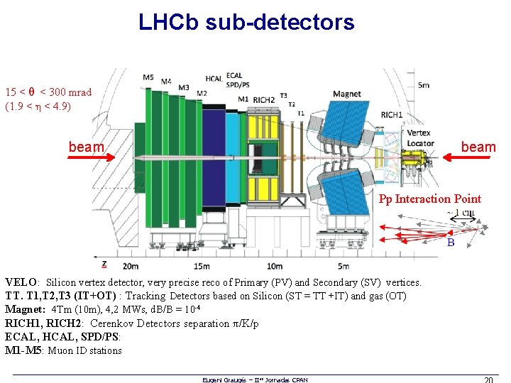 LHCb sub-detectors 15 < θ < 300 mrad (1. 9 < η < 4.