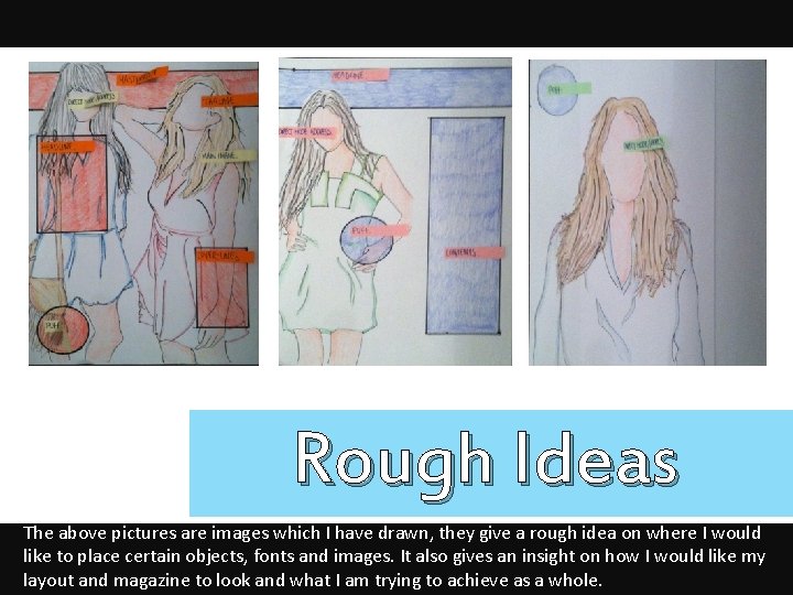Rough Ideas The above pictures are images which I have drawn, they give a