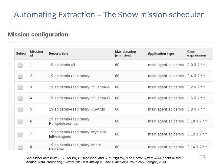 Automating Extraction – The Snow mission scheduler See further details in: J. G. Bellika,