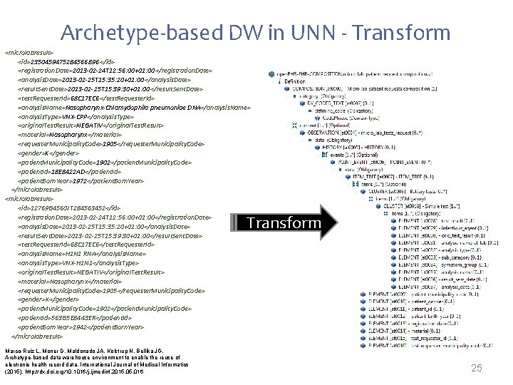 Archetype-based DW in UNN - Transform <microlabresult> <id>2350459475284566896 </id> <registration. Date>2013 -02 -24 T