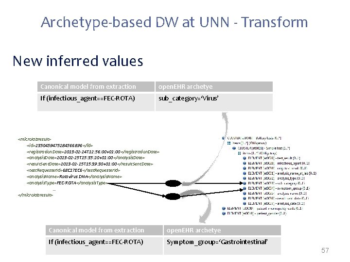 Archetype-based DW at UNN - Transform New inferred values Canonical model from extraction open.