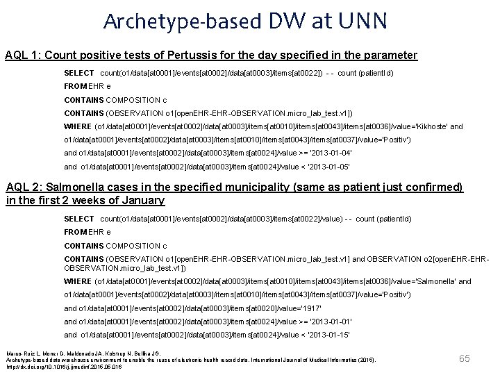 Archetype-based DW at UNN AQL 1: Count positive tests of Pertussis for the day