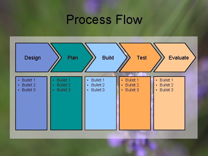 Process Flow Design • Bullet 1 • Bullet 2 • Bullet 3 Plan •
