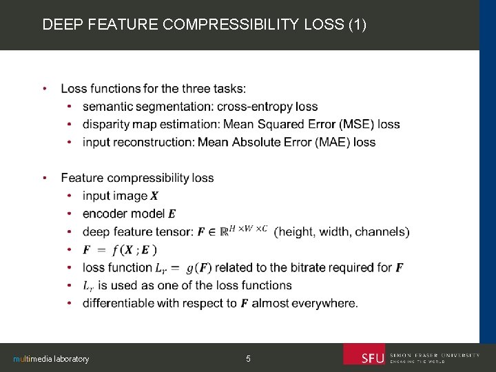 DEEP FEATURE COMPRESSIBILITY LOSS (1) multimedia laboratory 5 