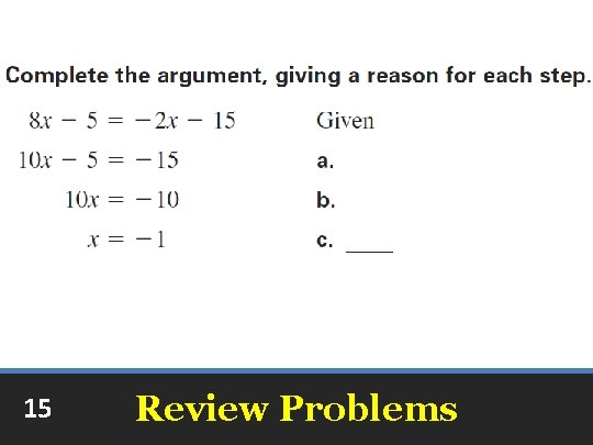 15 Review Problems 