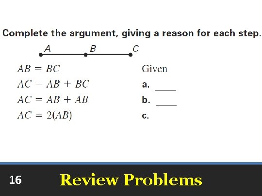 16 Review Problems 