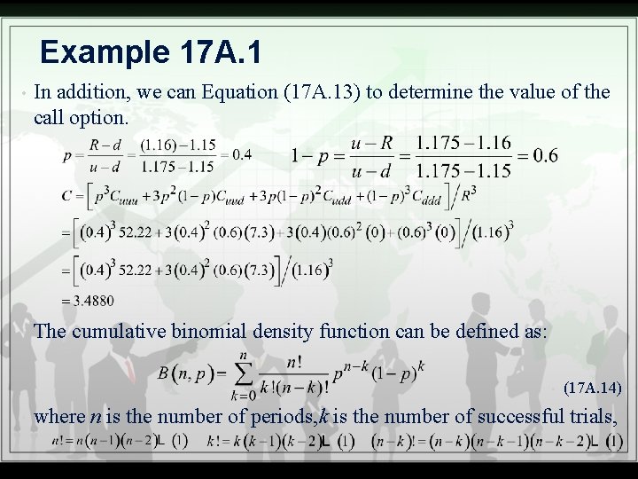 Example 17 A. 1 • In addition, we can Equation (17 A. 13) to