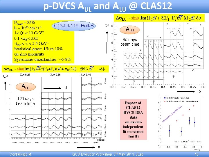 p-DVCS AUL and ALU @ CLAS 12 C 12 -06 -119 Hall-B Q 2