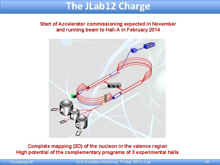 The JLab 12 Charge Start of Accelerator commissioning expected in November and running beam