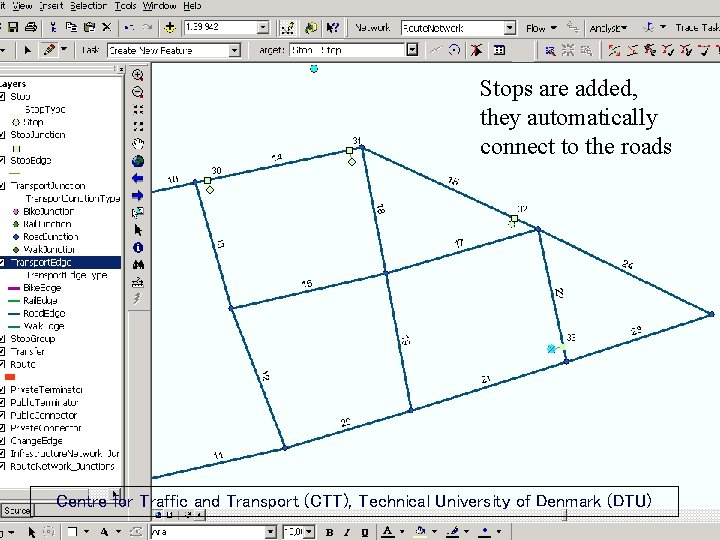 RULE-BASED OBJECT-ORIENTED MODELLING OF PUBLIC TRANSPORT SYSTEMS Stops are added, they automatically connect to