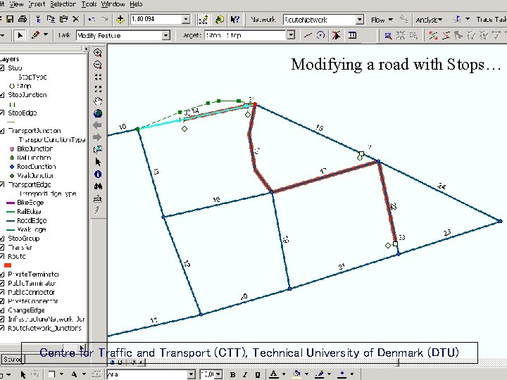 RULE-BASED OBJECT-ORIENTED MODELLING OF PUBLIC TRANSPORT SYSTEMS Modifying a road with Stops… Centre for