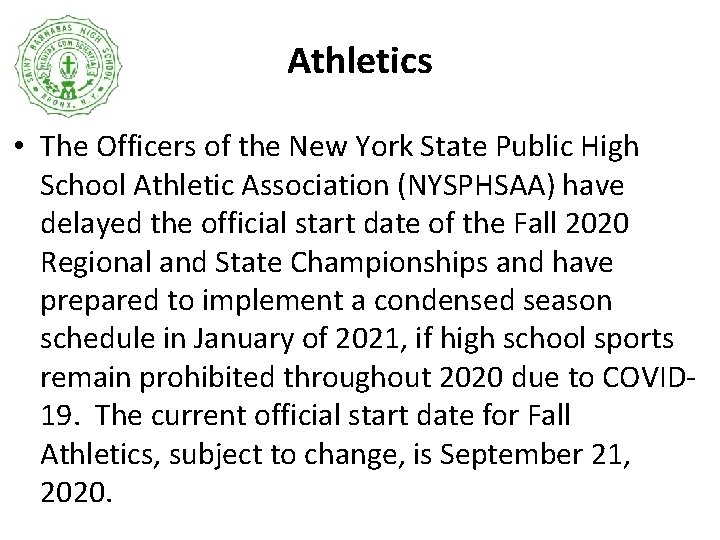 Athletics • The Officers of the New York State Public High School Athletic Association