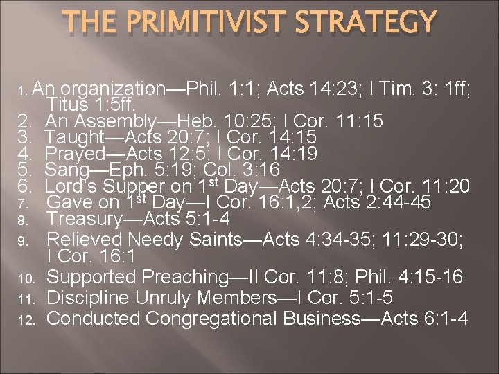 THE PRIMITIVIST STRATEGY 1. An 2. 3. 4. 5. 6. 7. 8. 9. 10.