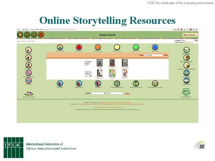 1. 2. 9 The challenges of the changing environment Online Storytelling Resources 