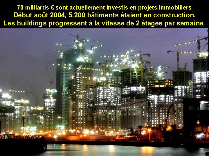70 milliards € sont actuellement investis en projets immobiliers Début août 2004, 5. 200