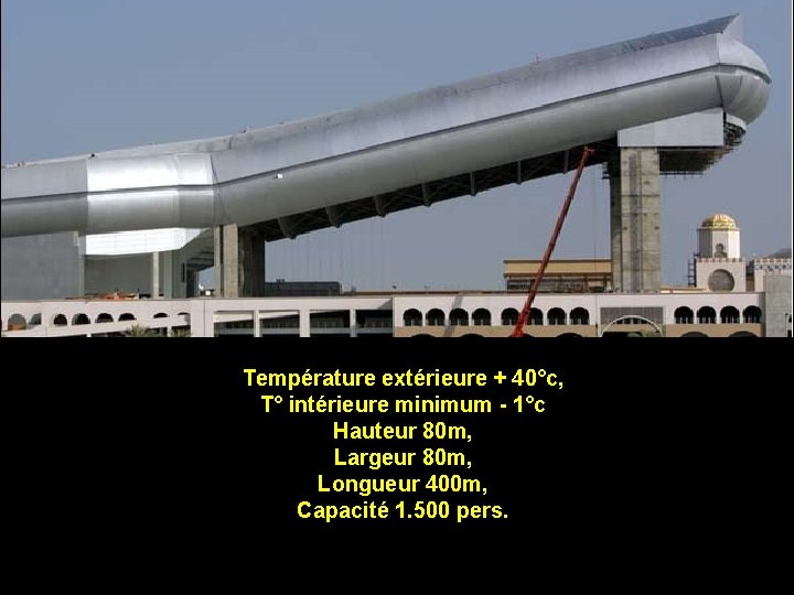 Température extérieure + 40°c, T° intérieure minimum - 1°c Hauteur 80 m, Largeur 80