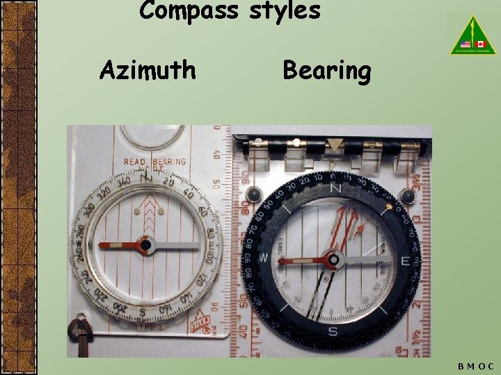 Compass styles Azimuth Bearing BMOC 