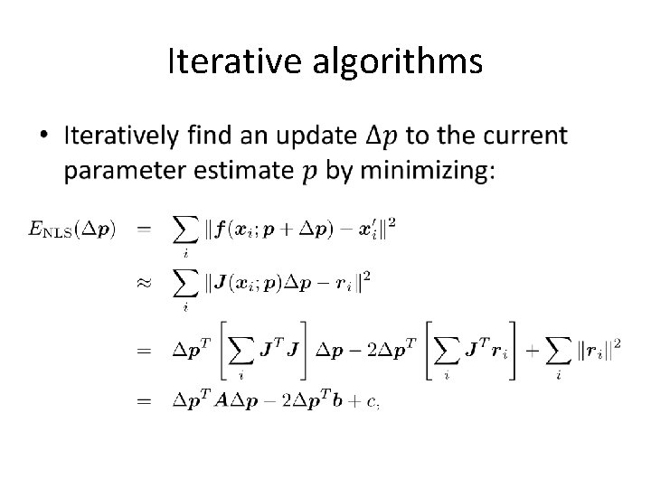 Iterative algorithms • 
