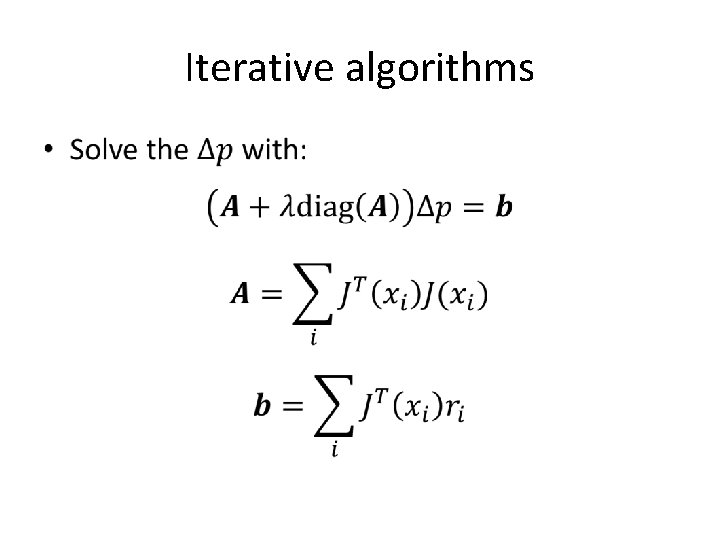 Iterative algorithms • 