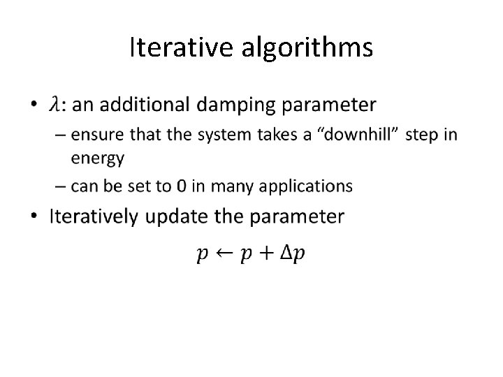 Iterative algorithms • 