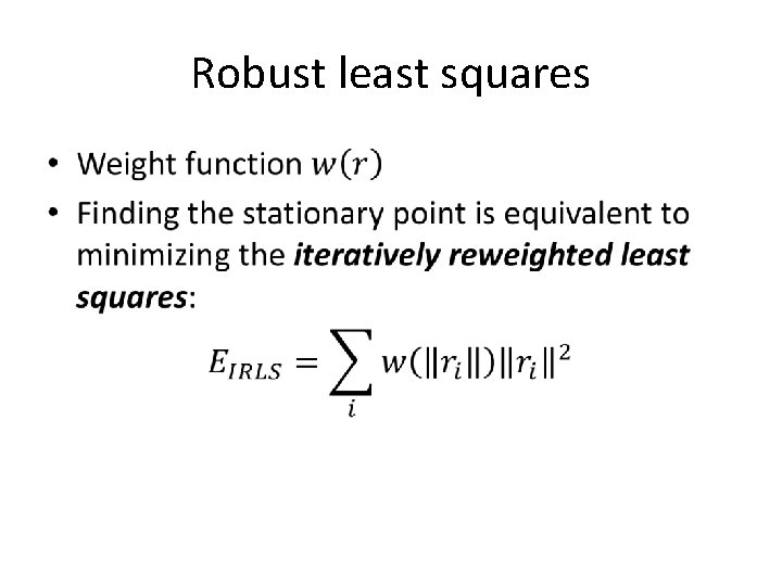Robust least squares • 