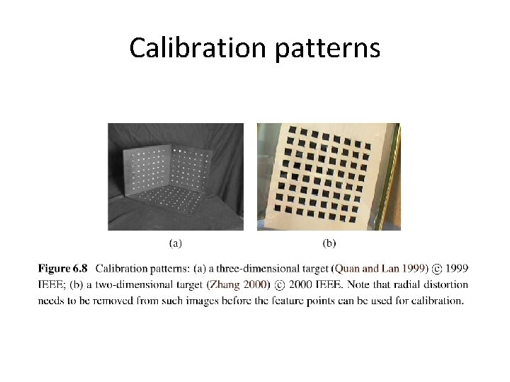 Calibration patterns 