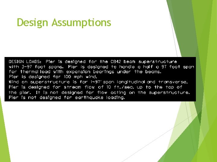 Design Assumptions 