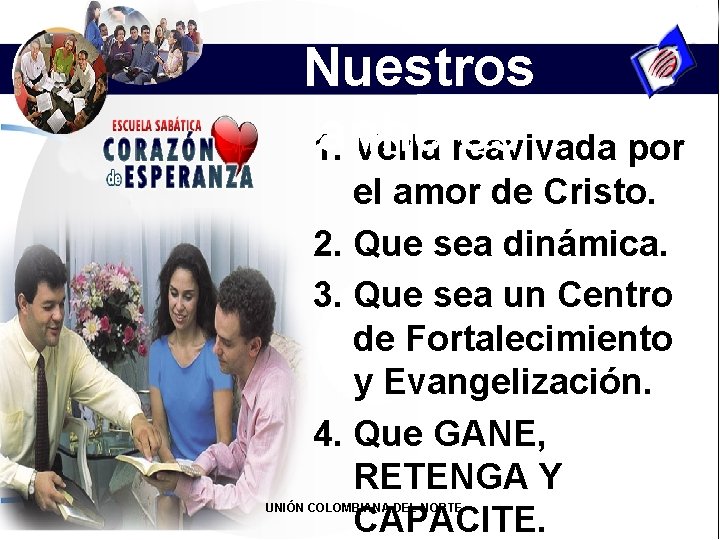 Nuestros anhelos 1. Verla reavivada por el amor de Cristo. 2. Que sea dinámica.