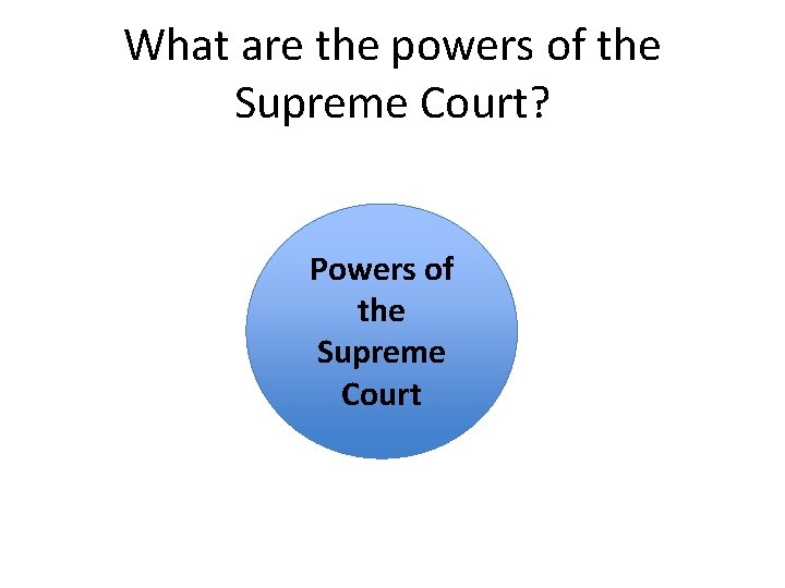 What are the powers of the Supreme Court? Powers of the Supreme Court 