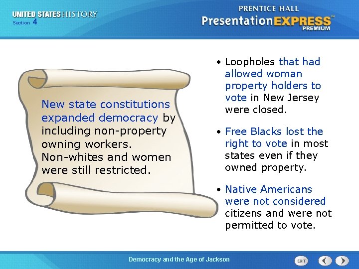 425 13 Section Chapter Section 1 New state constitutions expanded democracy by including non-property