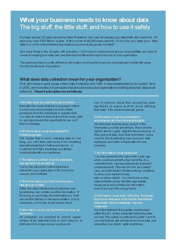 What your business needs to know about data The big stuff, the little stuff,