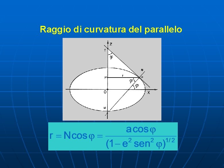 Raggio di curvatura del parallelo 