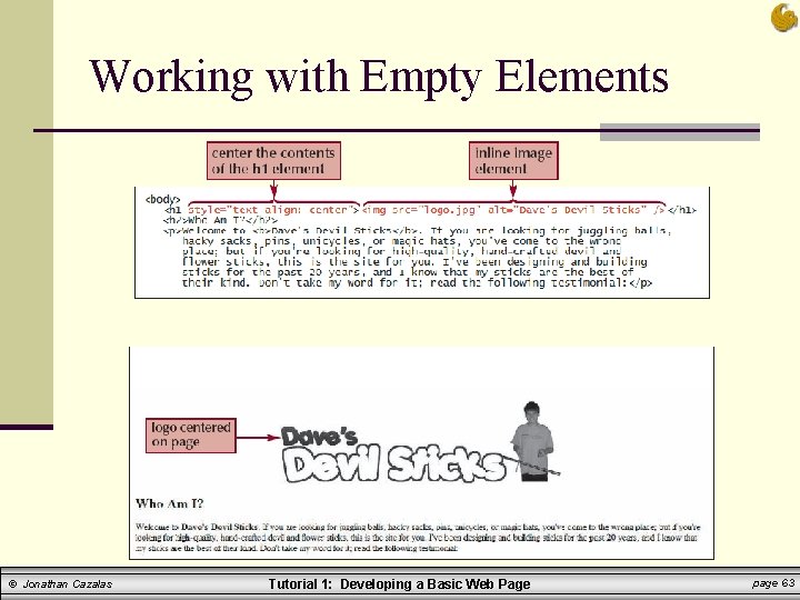 Working with Empty Elements = © Jonathan Cazalas = = Tutorial 1: Developing a