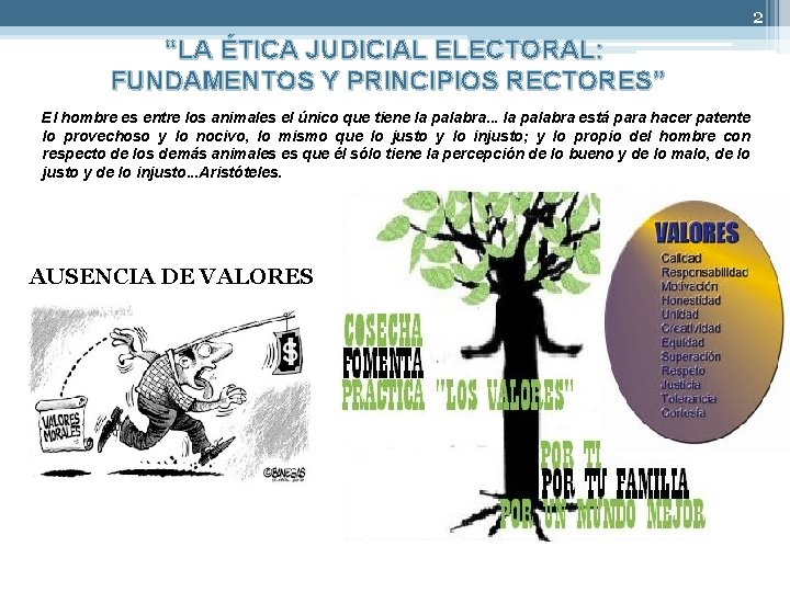 2 “LA ÉTICA JUDICIAL ELECTORAL: FUNDAMENTOS Y PRINCIPIOS RECTORES” El hombre es entre los