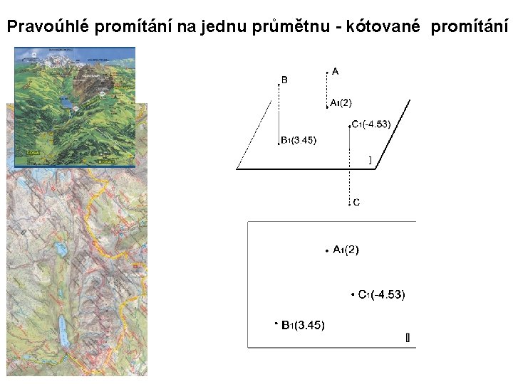 Pravoúhlé promítání na jednu průmětnu - kótované promítání 