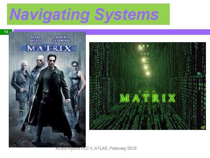 Navigating Systems Name that Category! 14 ACES Hybrid PLC II, ATLAS, February 2015 