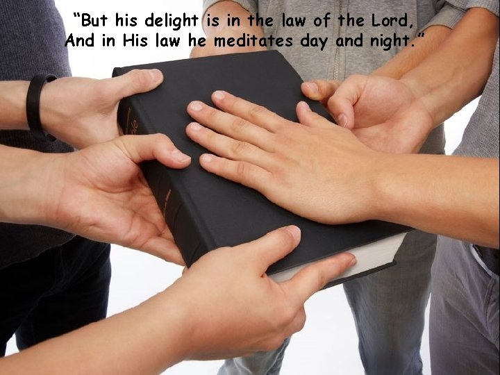 “But his delight is in the law of the Lord, And in His law