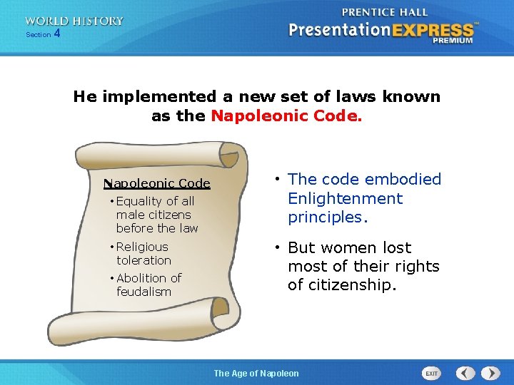 254 Section 1 Chapter Section He implemented a new set of laws known as