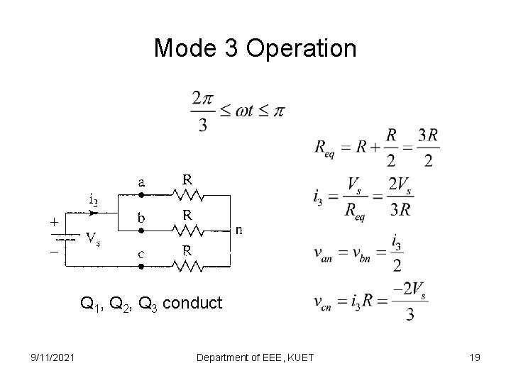 Mode 3 Operation Q 1, Q 2, Q 3 conduct 9/11/2021 Department of EEE,